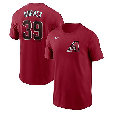 Men's Nike Corbin Burnes Red Arizona Diamondbacks Fuse Name & Number T-Shirt