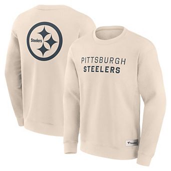 Men's Fanatics Cream Pittsburgh Steelers Elements Future Ground Lettering Pullover Sweatshirt