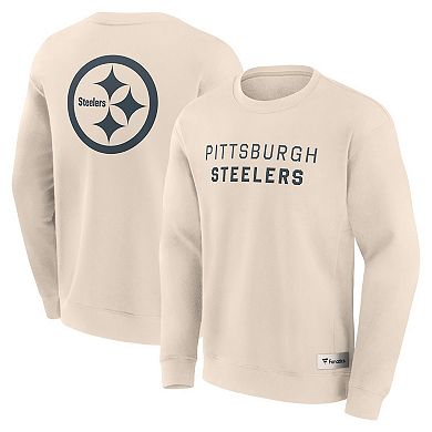 Men's Fanatics Cream Pittsburgh Steelers Elements Future Ground Lettering Pullover Sweatshirt