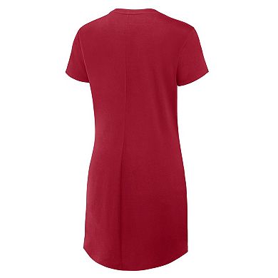 Women's Fanatics Scarlet San Francisco 49ers Ruched Drape T-Shirt Dress