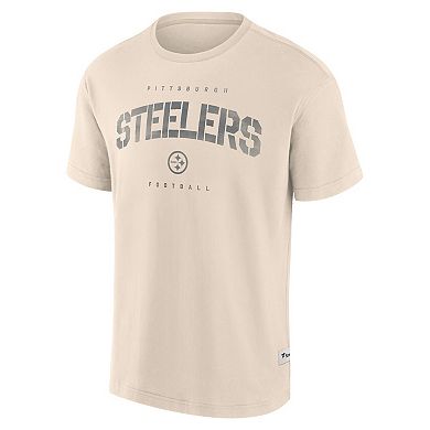 Men's Fanatics Cream Pittsburgh Steelers Elements Weathered Tonal Future Ground T-Shirt