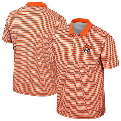 Men's Colosseum Orange Oklahoma State Cowboys Striped Polo