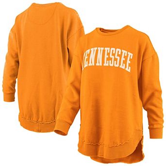 Women's Pressbox Tennessee Orange Tennessee Volunteers Melange Poncho Vintage Fleece Long Sleeve Pullover Sweatshirt