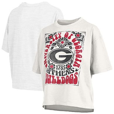 Women's Pressbox White Georgia Bulldogs Harmony Oversized T-Shirt