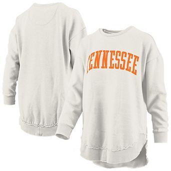 Women's Pressbox Oatmeal Tennessee Volunteers Melange Poncho Vintage Fleece Long Sleeve Pullover Sweatshirt