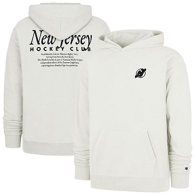 Men's '47 Natural New Jersey Devils Foundation Pullover Hoodie