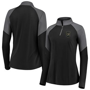 Women's Fanatics Black LAFC Interlock Quarter-Zip Pullover