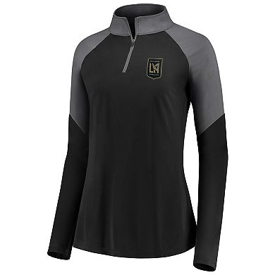 Women's Fanatics Black LAFC Interlock Quarter-Zip Pullover