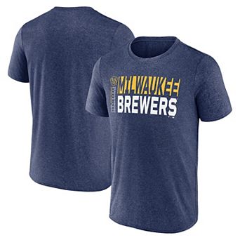 Men's Fanatics Heather Navy Milwaukee Brewers Fundamentals Shoot For The Sky T-Shirt