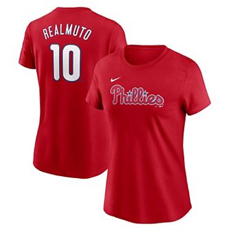 Women's Nike J.T. Realmuto Red Philadelphia Phillies Fuse Name & Number T-Shirt