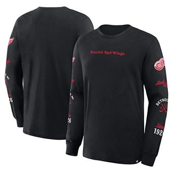Men's Fanatics Black Detroit Red Wings Boxed In Legacy Long Sleeve T-Shirt