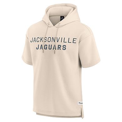 Men's Fanatics Cream Jacksonville Jaguars Elements Future Ground Lettering Short Sleeve Pullover Hoodie