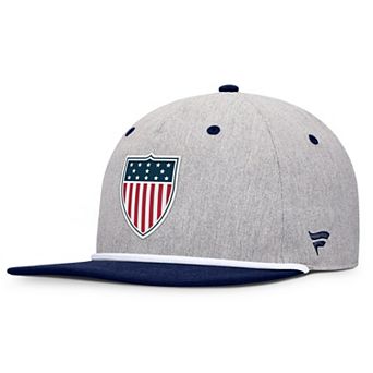 Men's Fanatics Heather Gray/Navy Team USA Eagle Snapback Hat
