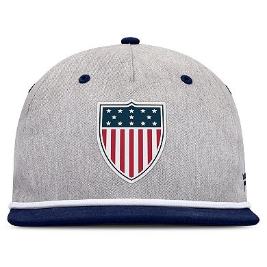 Men's Fanatics Heather Gray/Navy Team USA Eagle Snapback Hat