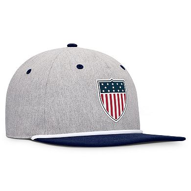 Men's Fanatics Heather Gray/Navy Team USA Eagle Snapback Hat
