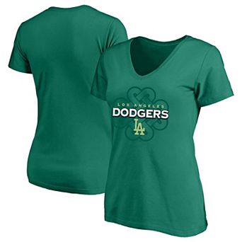 Women's Profile Kelly Green Los Angeles Dodgers Plus Size Celtic V-Neck T-Shirt