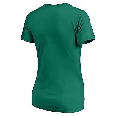 Women's Profile Kelly Green Los Angeles Dodgers Plus Size Celtic V-Neck T-Shirt