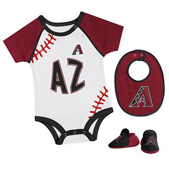 "Newborn & Infant Arizona Diamondbacks Tied Up Bodysuit, Bib & Bootie Set"