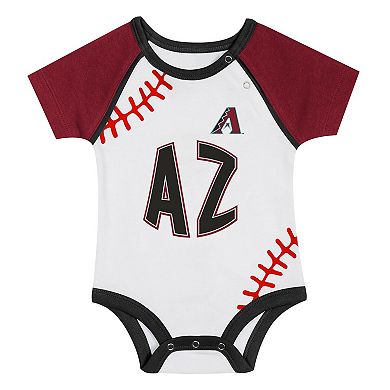 "Newborn & Infant Arizona Diamondbacks Tied Up Bodysuit, Bib & Bootie Set"