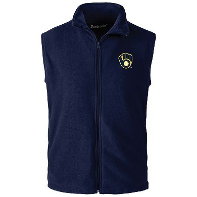 Men's Dunbrooke Navy Milwaukee Brewers Full-Zip Vest