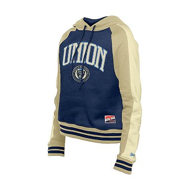 Women's�5th & Ocean by New Era Navy Philadelphia Union Throwback Cropped Raglan Pullover Hoodie