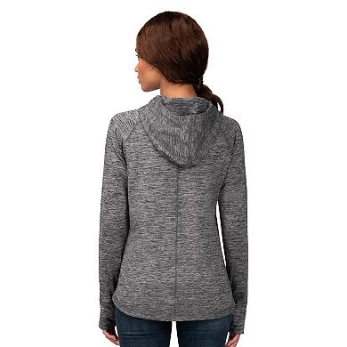 Women's G-III 4Her by Carl Banks Heather Gray Boston Red Sox Defender Space Dye Raglan Full-Zip Hoodie