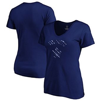 Women's Fanatics Navy Toronto Maple Leafs Total Shine V-Neck T-Shirt