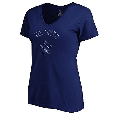 Women's Fanatics Navy Toronto Maple Leafs Total Shine V-Neck T-Shirt