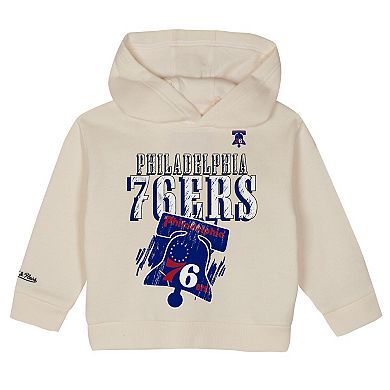 Toddler Mitchell & Ness Cream Philadelphia 76ers Hang Time Oversized Pullover Hoodie & Pants Set