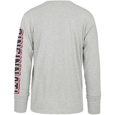 Men's '47 Gray Cincinnati Reds Fair Ball Franklin Long Sleeve T-Shirt