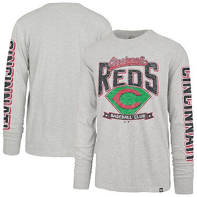 Men's '47 Gray Cincinnati Reds Fair Ball Franklin Long Sleeve T-Shirt