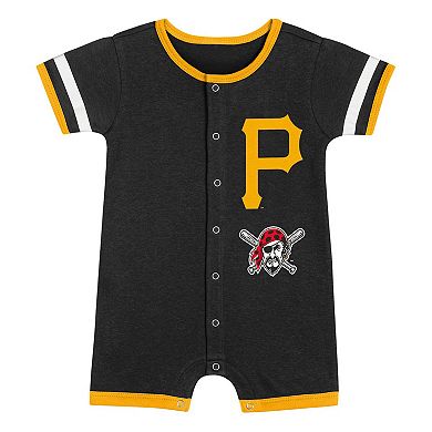 Newborn Black Pittsburgh Pirates Double Hit Coveralls