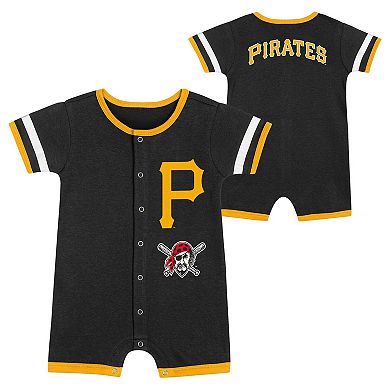 Newborn Black Pittsburgh Pirates Double Hit Coveralls