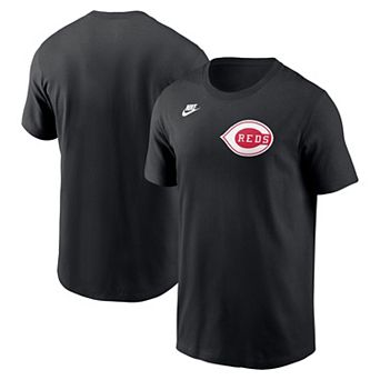 Men's Nike Black Cincinnati Reds Cooperstown Wordmark T-Shirt