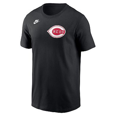 Men's Nike Black Cincinnati Reds Cooperstown Wordmark T-Shirt