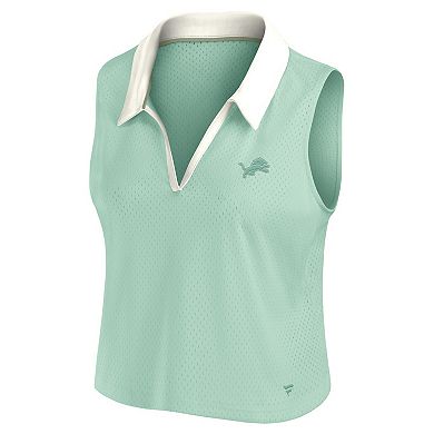 Women's Fanatics Mint Detroit Lions Studio Wellness V-Neck Tank Top