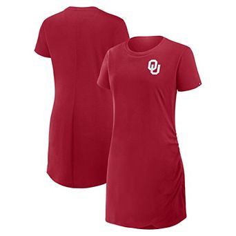 Women's Fanatics Crimson Oklahoma Sooners Relaxed Fit Drape T-Shirt Dress