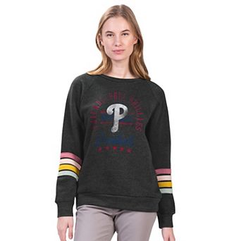 Women's G-III 4Her by Carl Banks Charcoal Philadelphia Phillies Allana Stripe Pullover Sweatshirt