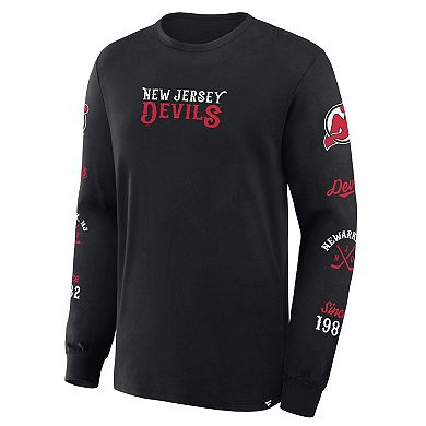 Men's Fanatics Black New Jersey Devils Boxed In Legacy Long Sleeve T-Shirt