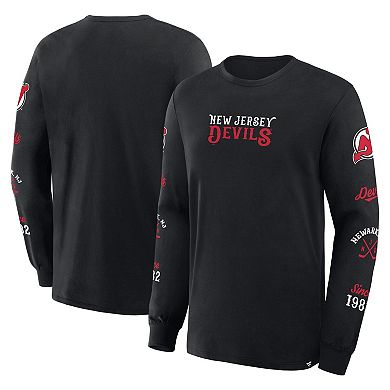 Men's Fanatics Black New Jersey Devils Boxed In Legacy Long Sleeve T-Shirt
