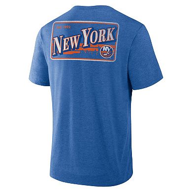 Men's Fanatics Heather Royal New York Islanders Fan Lanes Tri-Blend T-Shirt