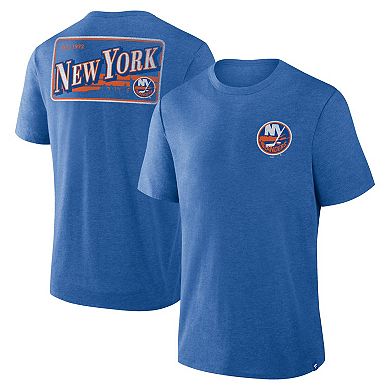 Men's Fanatics Heather Royal New York Islanders Fan Lanes Tri-Blend T-Shirt