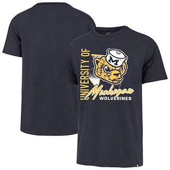 Men's '47 Navy Michigan Wolverines Side Arm Franklin T-Shirt
