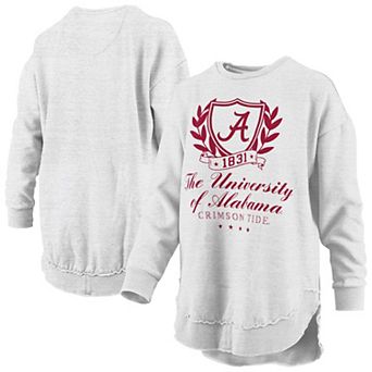 Women's Pressbox Heather Gray Alabama Crimson Tide Field Day Melange Poncho Pullover Sweatshirt