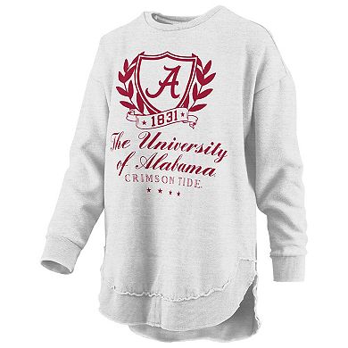 Women's Pressbox Heather Gray Alabama Crimson Tide Field Day Melange Poncho Pullover Sweatshirt