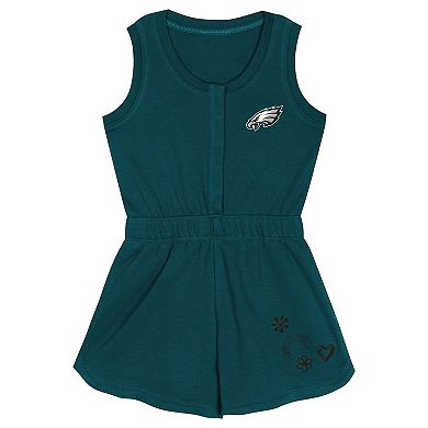 Girls Toddler Midnight Green Philadelphia Eagles Super Girl Romper
