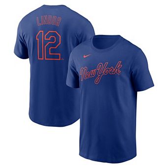 Men's Nike Francisco Lindor Royal New York Mets Fuse Name & Number T-Shirt