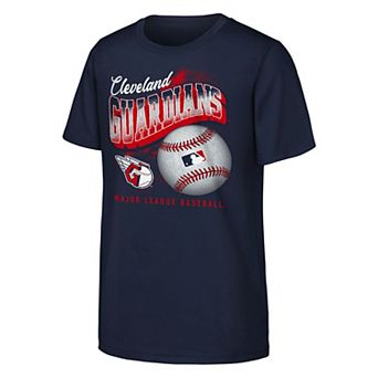 Youth Navy Cleveland Guardians Outta Here T-Shirt