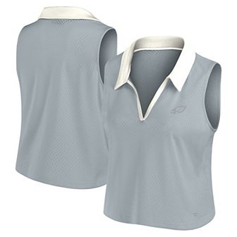 Women's Fanatics Gray Philadelphia Eagles Studio Wellness V-Neck Tank Top