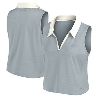 Women's Fanatics Gray Philadelphia Eagles Studio Wellness V-Neck Tank Top